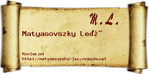 Matyasovszky Leó névjegykártya